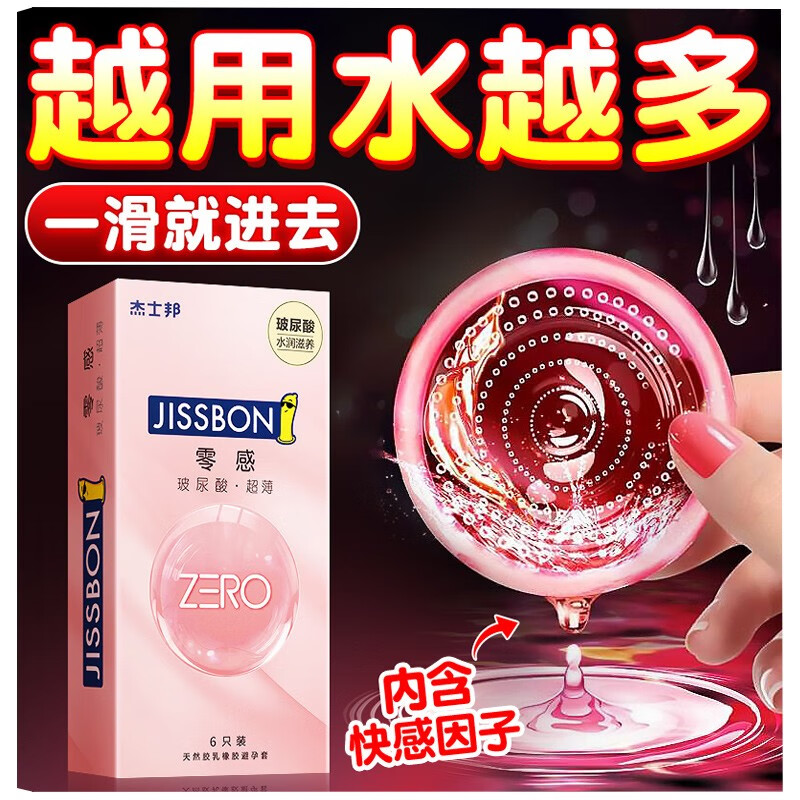 趣愛閣-成人用品購物網避孕套：杰士邦零感玻尿酸超薄6只裝避孕套